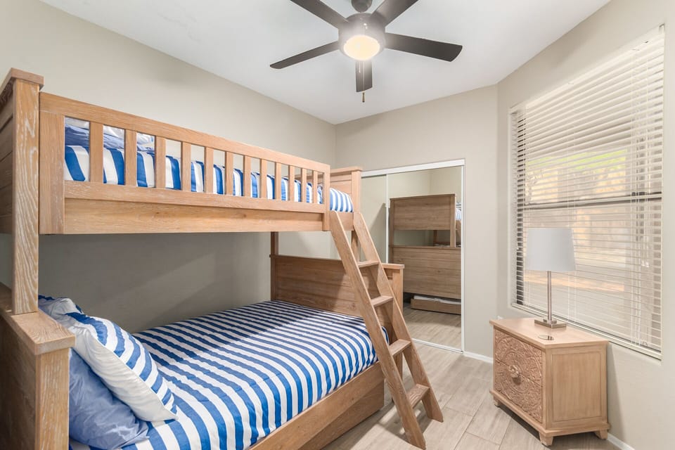 Guest bedroom.  Twin over Queen Bunk bed and trundle 