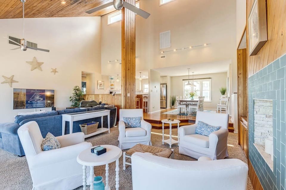 Top-Level Living Room with Deck Access