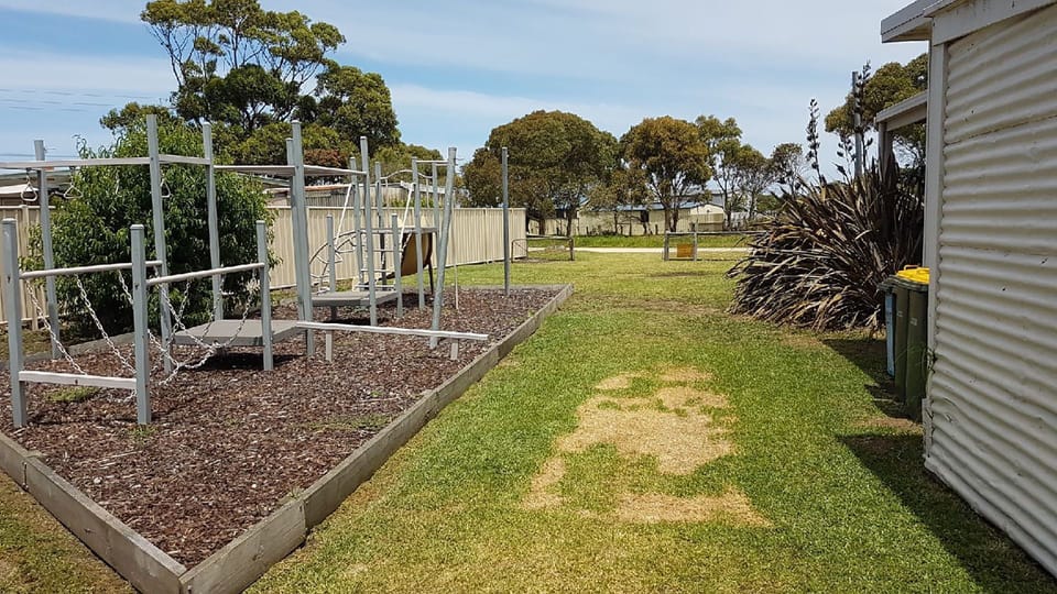 The outdoor playground is great for kids, and has ample space for ball games.