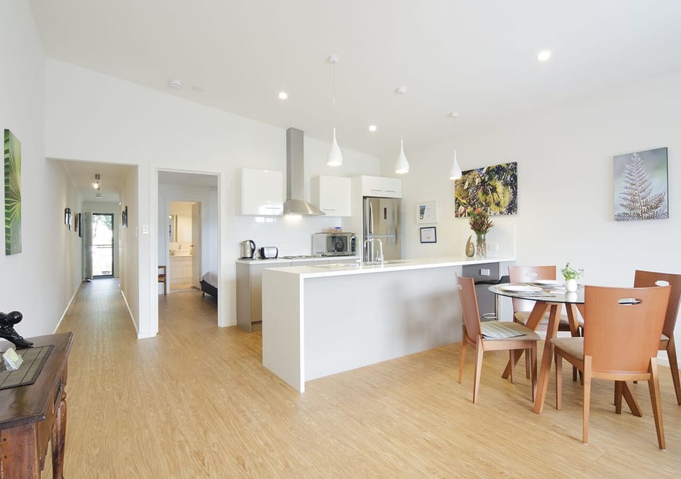 Plenty of space to have friends drop in and have a meal with you.
