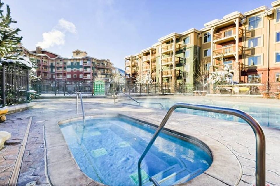 Heated pool and hot tub are a welcome sight after a great day on the slopes