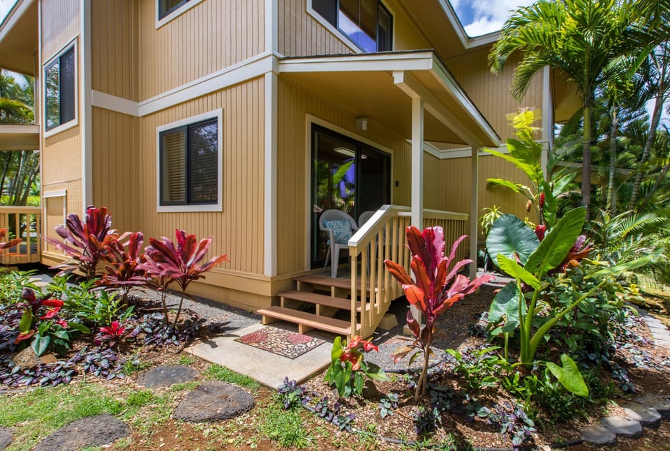 Back porch and garden