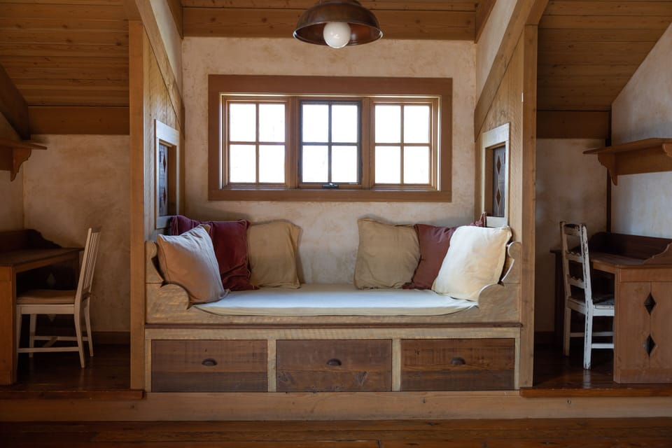 Day bed in loft space.