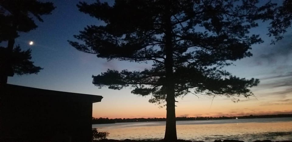 Night falls looking NW.