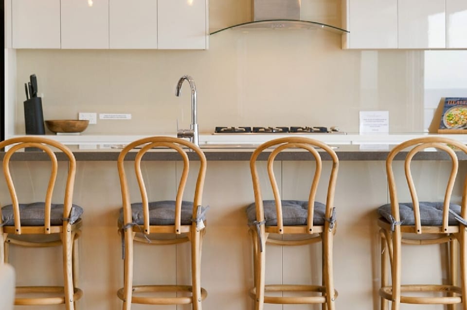 Kitchen with bar stools