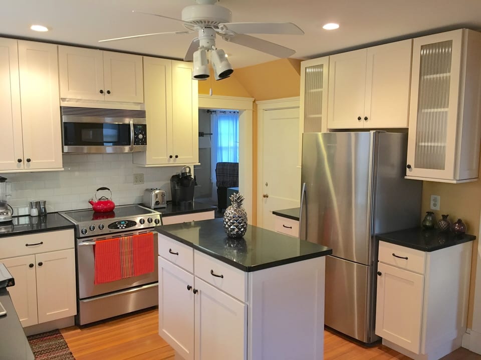Thoughtfully equipped kitchen with plenty of room for cooking lobsters!