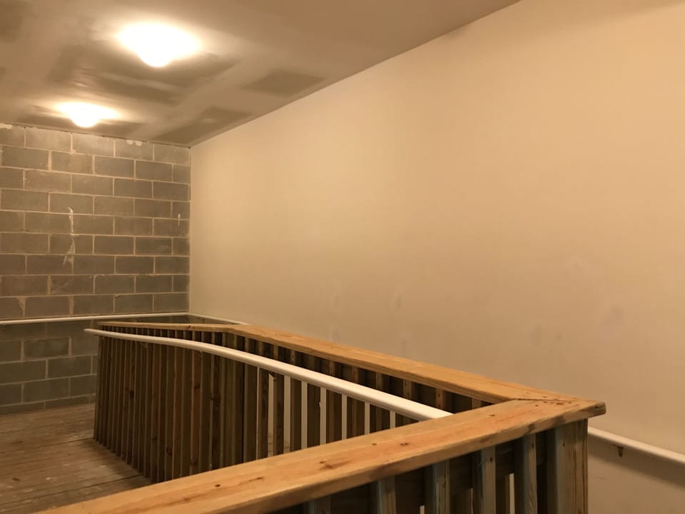 Ramp that leads into downstairs area - only area accessible to wheelchair
