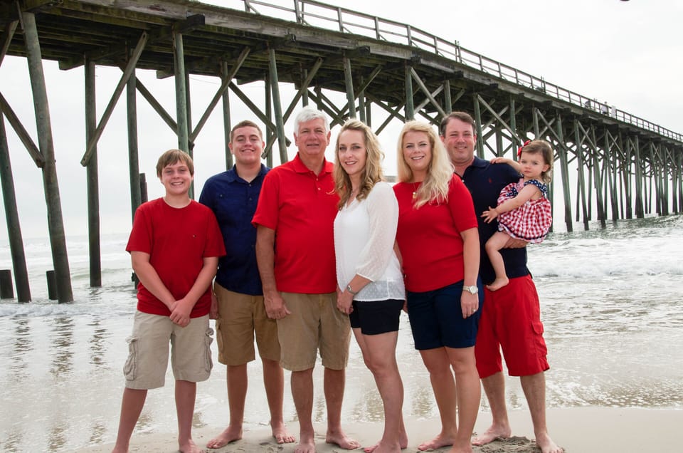 Family at the fishing pier on the north end of Carolina Beach.