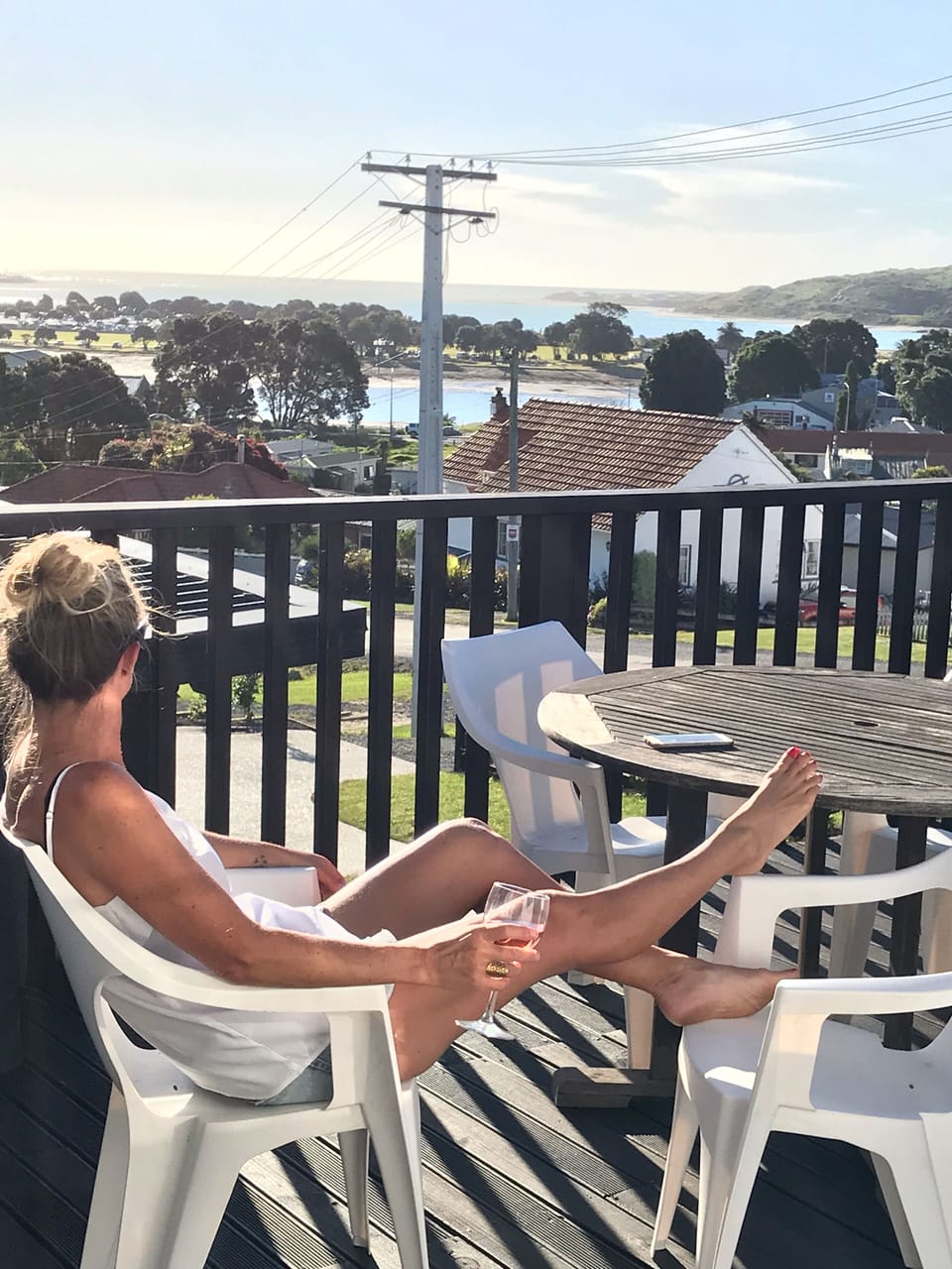 Sitting on the deck