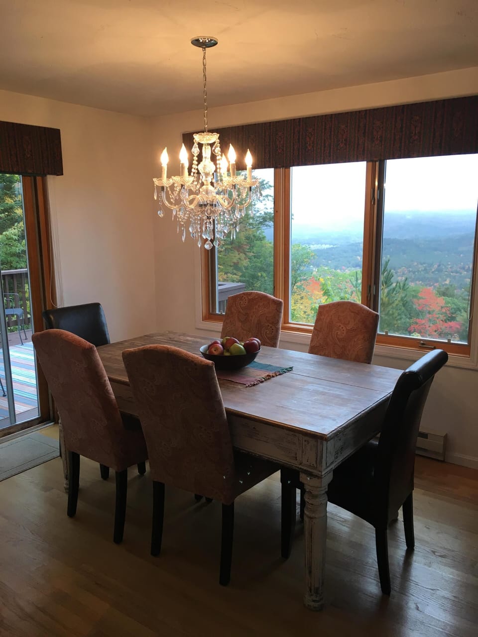Dining space with view.