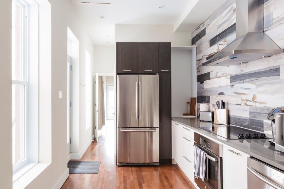 Kitchen with stainless appliances