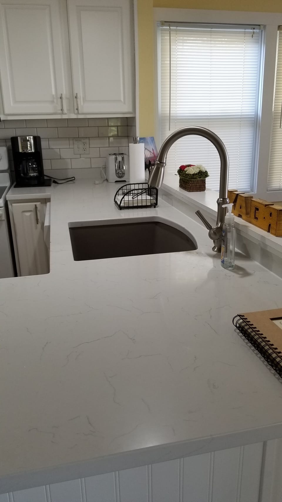 updated kitchen with quartz countertops