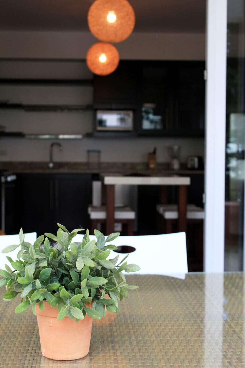 View of kitchen  from balcony
