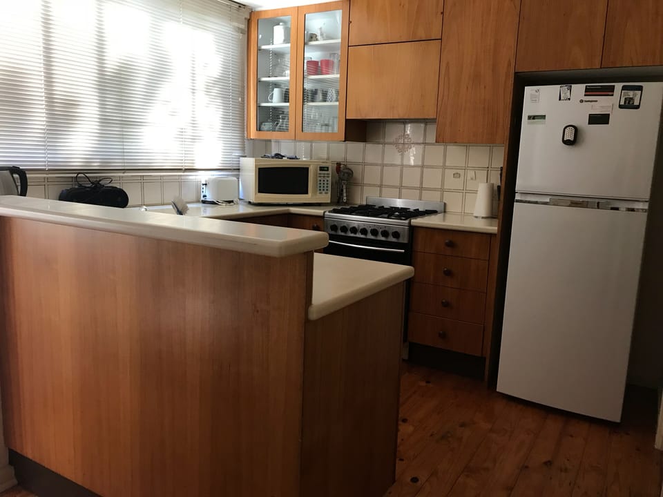 Kitchen is small but functional 