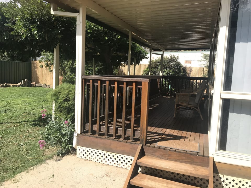 Shady deck is perfect for sunny evenings.