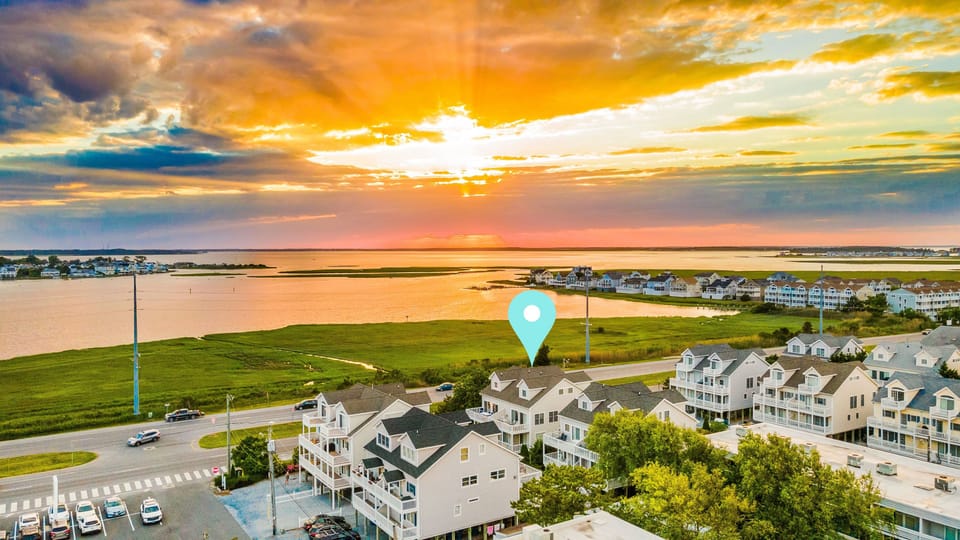 Beautiful sunsets over Indian River Bay from the decks of the house