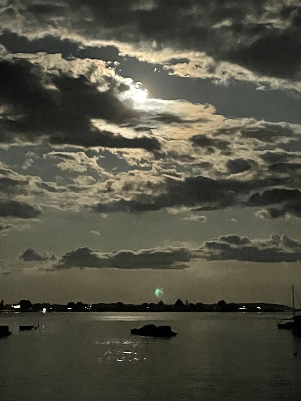 Moon over the harbor