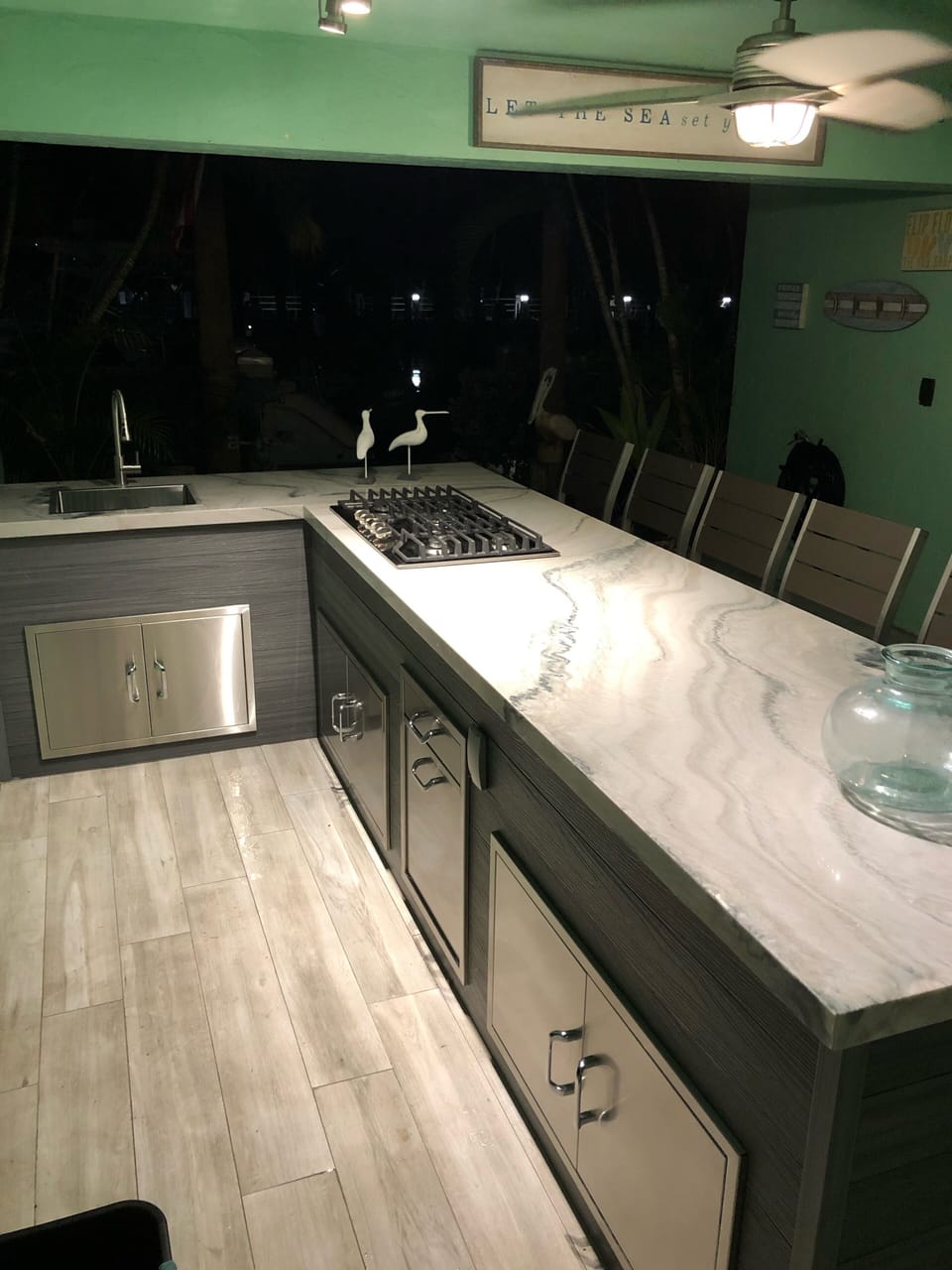 Outdoor Kitchen - Night View