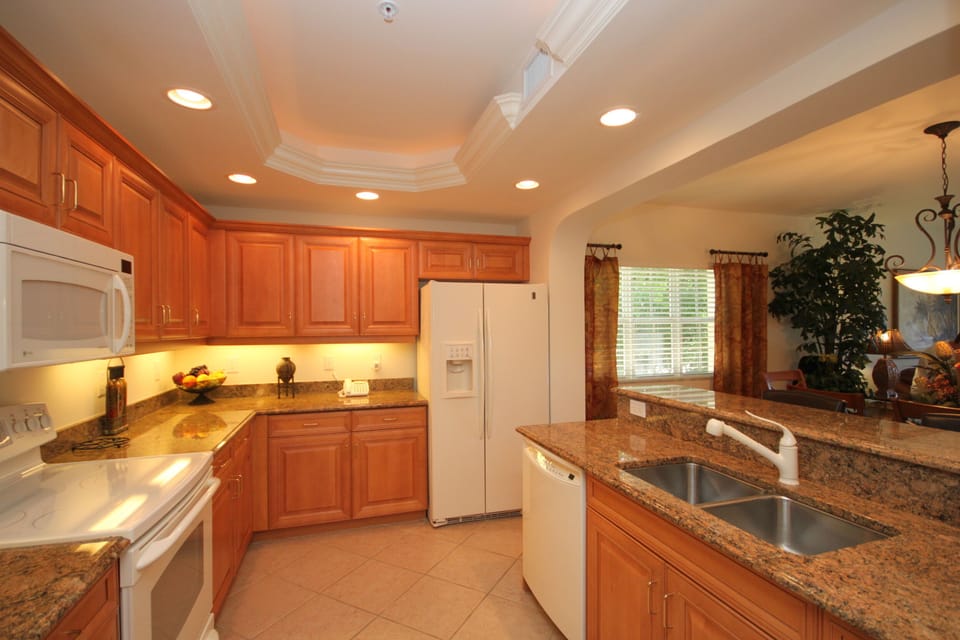 Kitchen with granite countertops