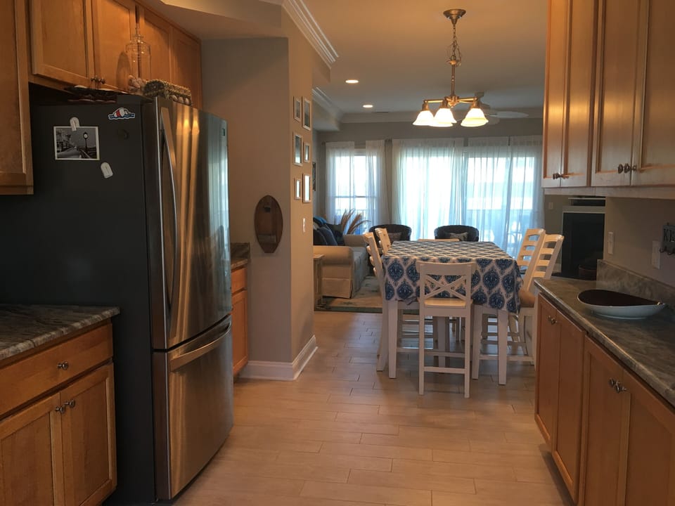 kitchen view into dining room
