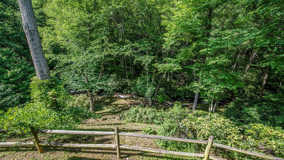 View of back yard from deck