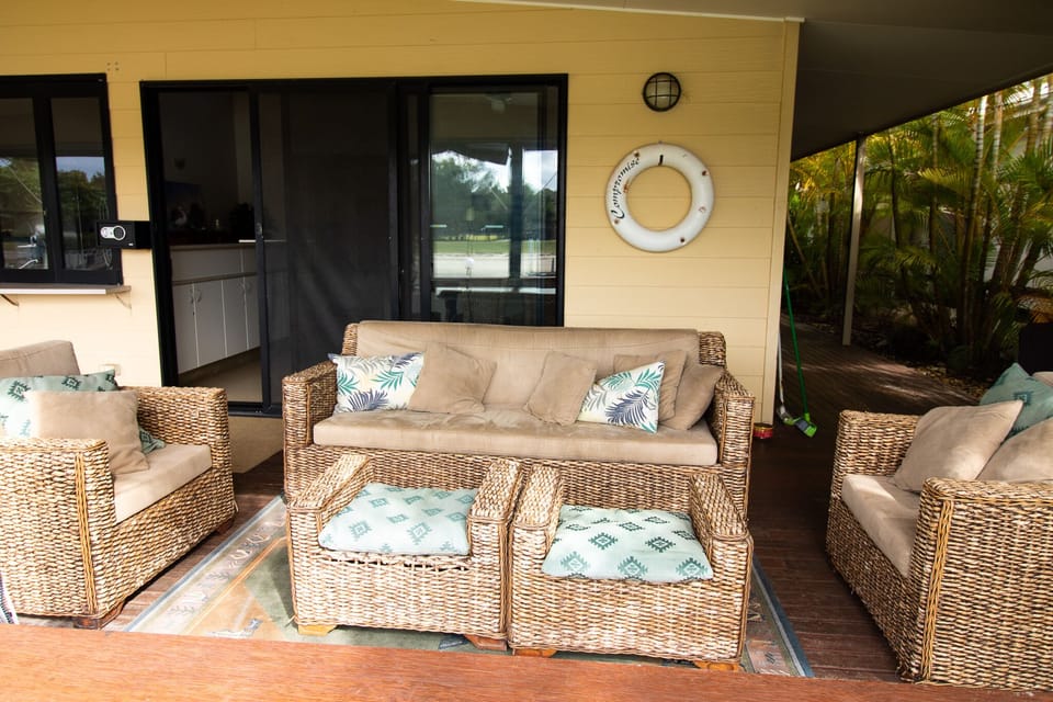 Outdoor lounge on deck