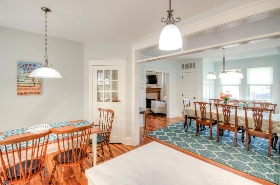View from kitchen open into dining room
