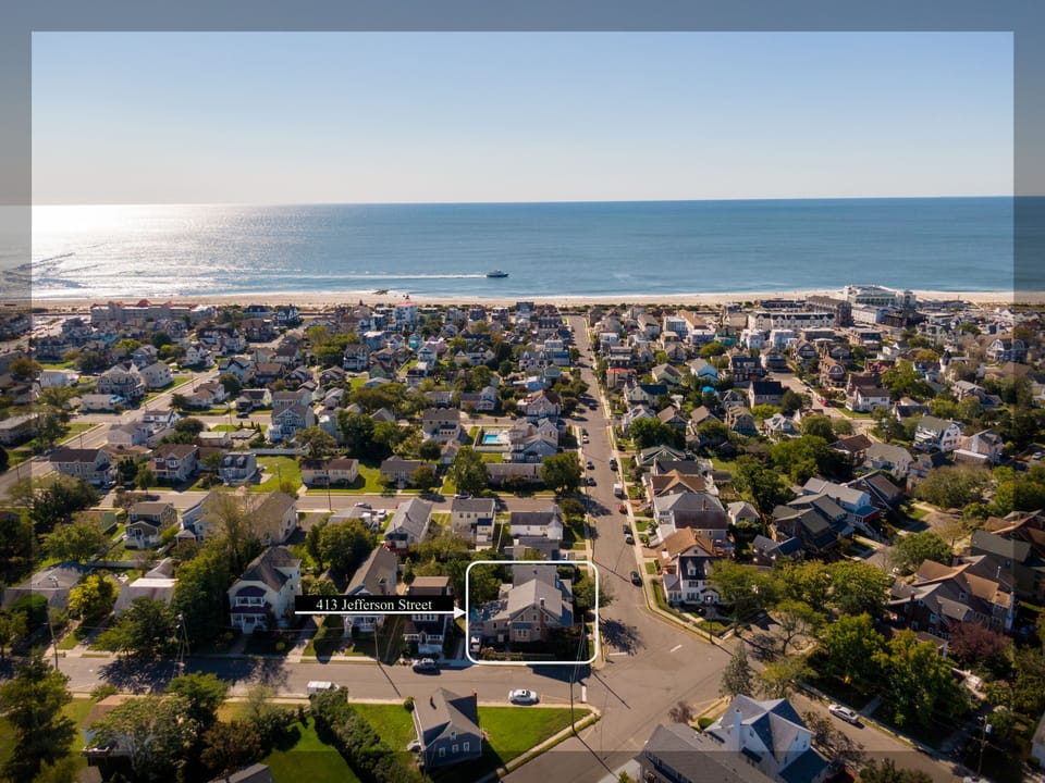 Aerial view of the House (17 houses back from the ocean)