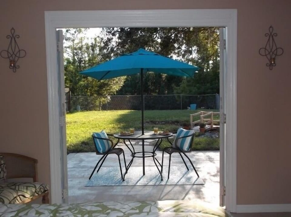 Enjoy a breakfast or night cap in your own private oasis outside your bedroom.
