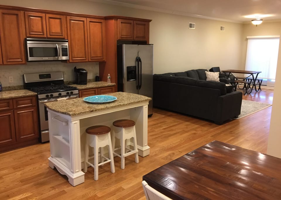 Large Kitchen, Living and Dining Area