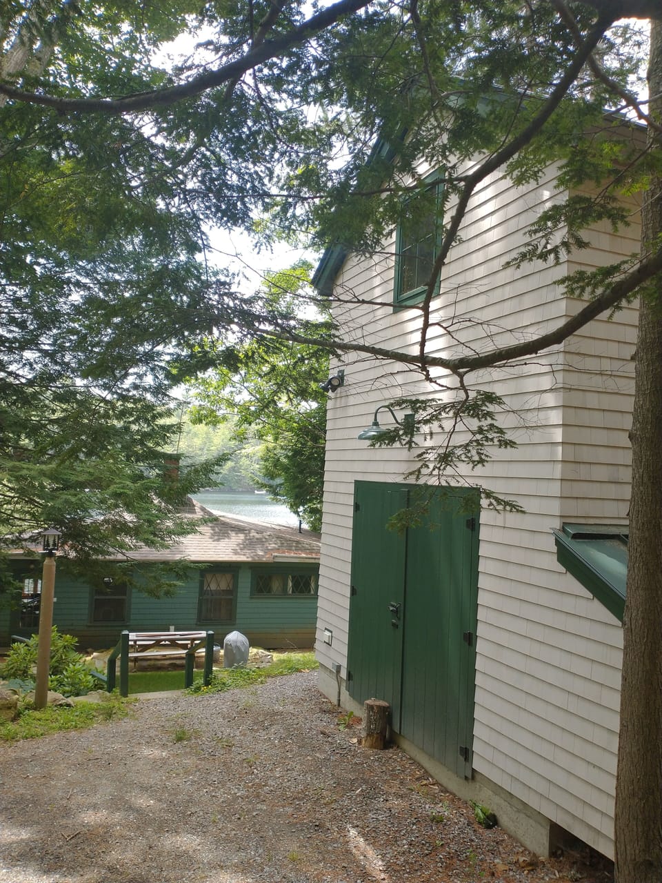 Bunk house in relation to main cottage and lake