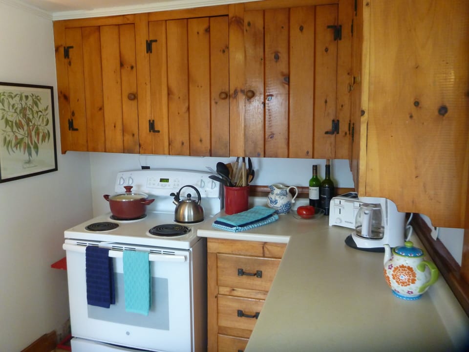 Cozy kitchen where friends gather.