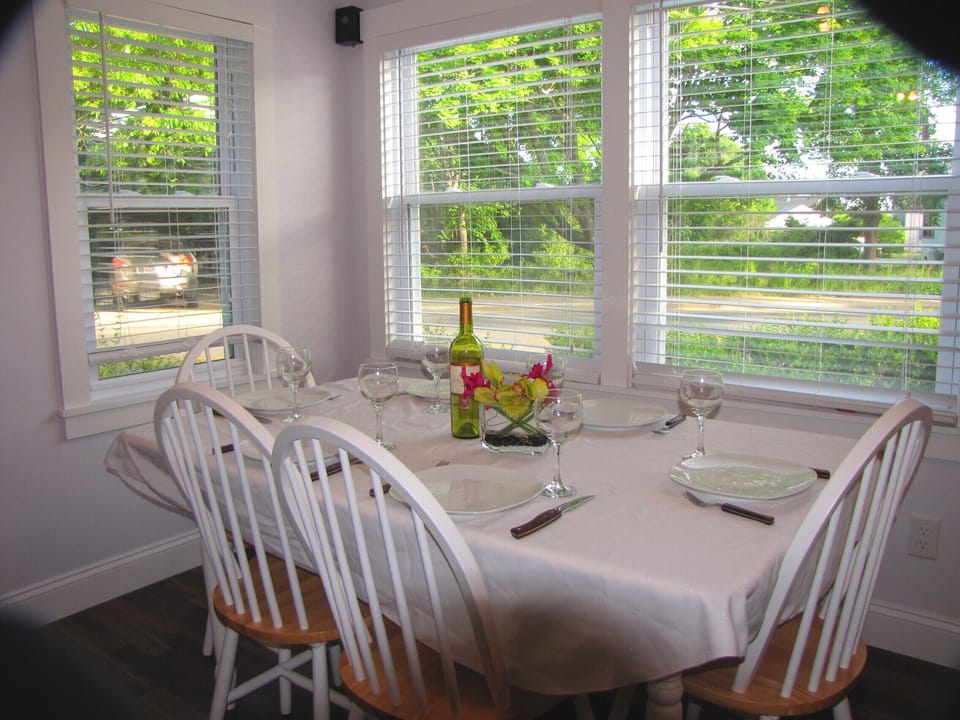 Dining table, open floor plan