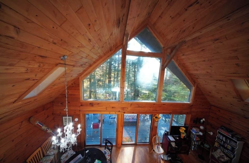 View from loft with full size bed