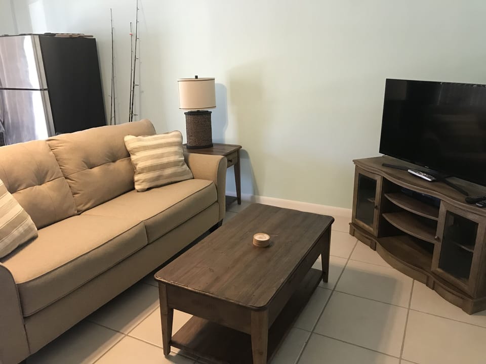 1st floor living room, with queen-sized sleeper sofa