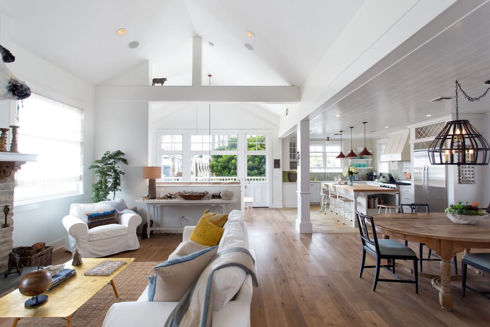Cheery sunlight fills the home