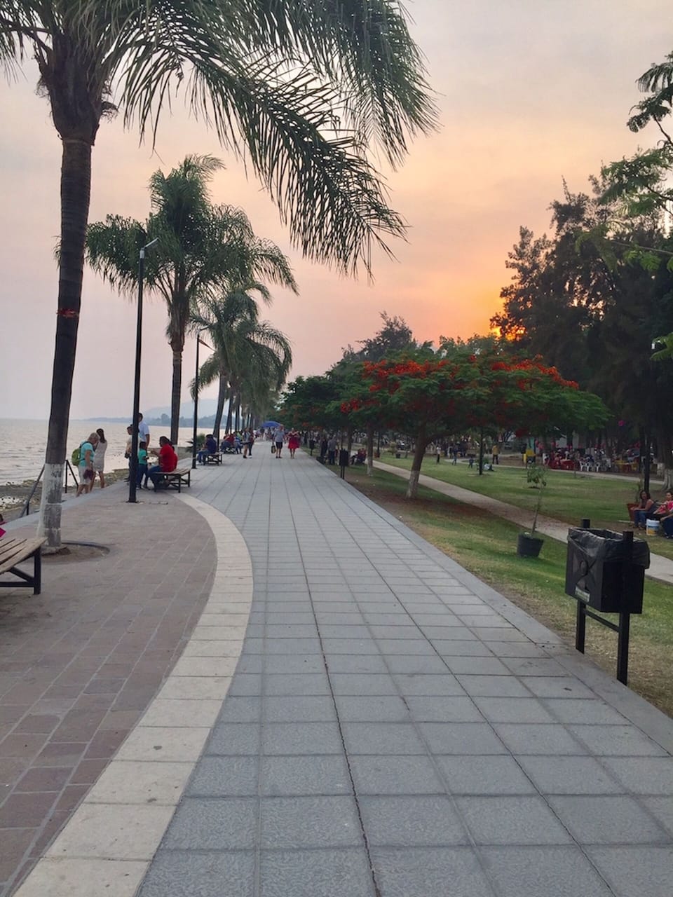 The Melecon at sunset.  The Malecon is located just two houses away.