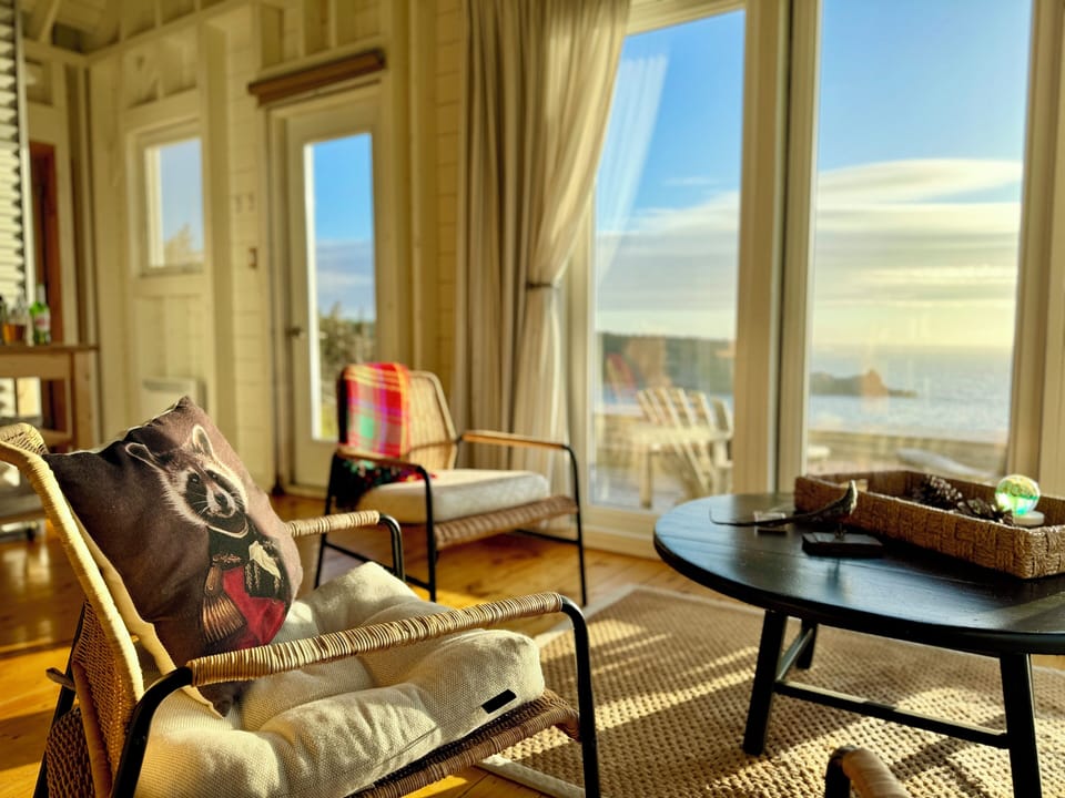 sitting area by the windows with stunning views