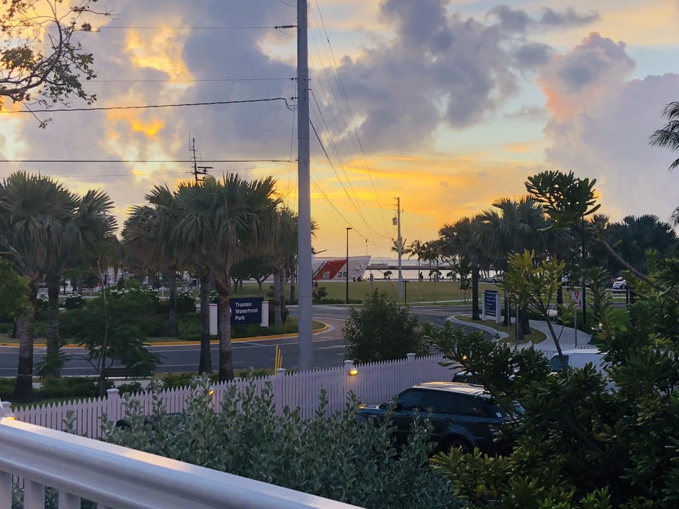 Beautiful sunsets off the balcony at night...