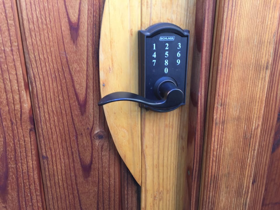 tap in the code to enter the gate. the code is in your check in directions 