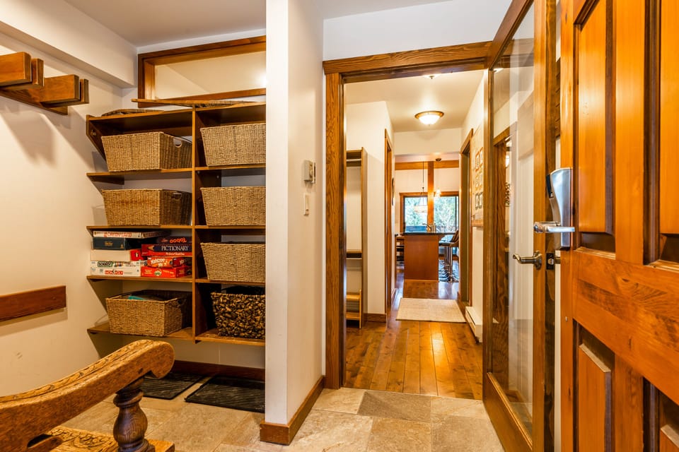 Ski/Sport storage room at entrance with second storage through door