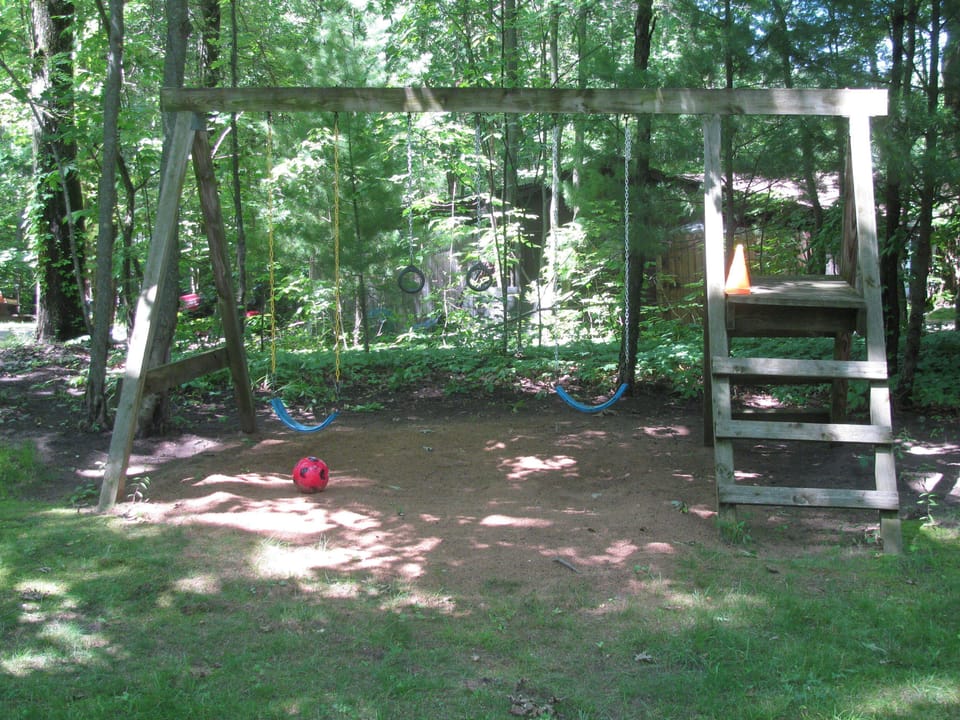 Swing set for children.