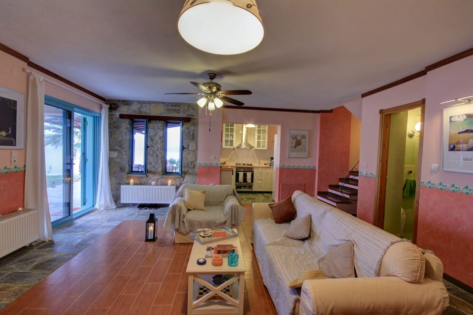 The living area (bottom level).