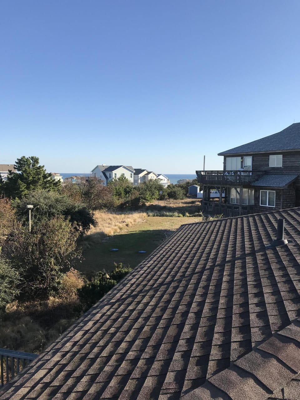 View of the ocean from the top deck.