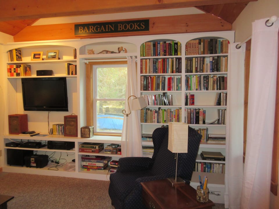 Wall of Books in Living Room