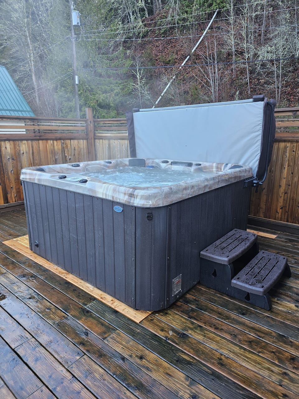 Brand new Dec 2023: six person hot tub! Very private (on a raised deck)