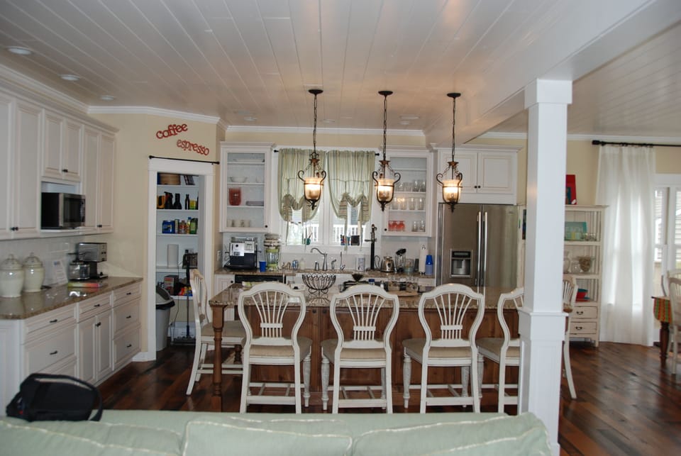 Gourmet kitchen with bar seating for 6