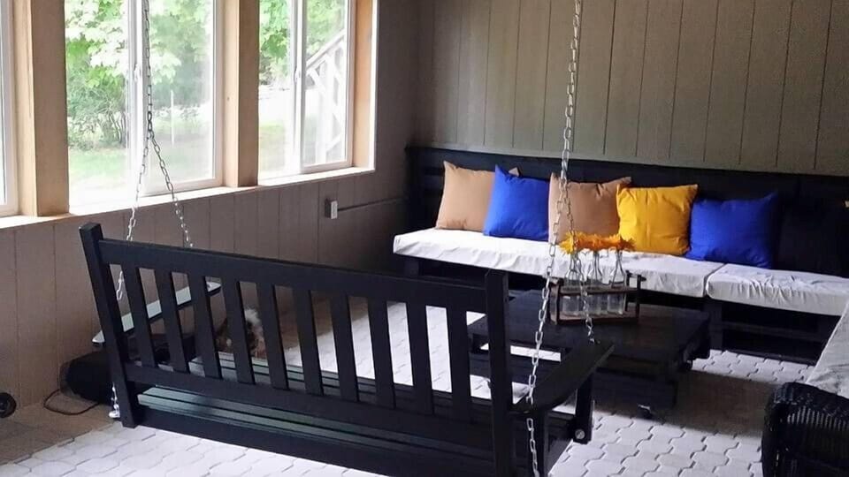 just added in 2015, downstairs enclosed patio area with a PA theme.