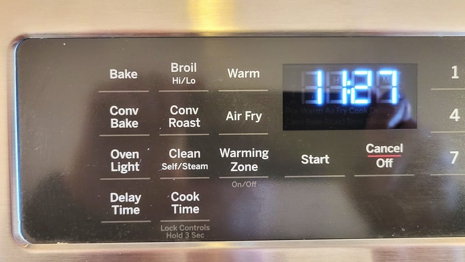 Features on new oven include Air Fry and Convection Cook