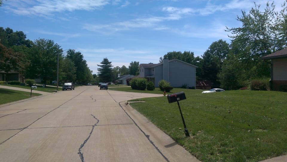 View of street looking south.
